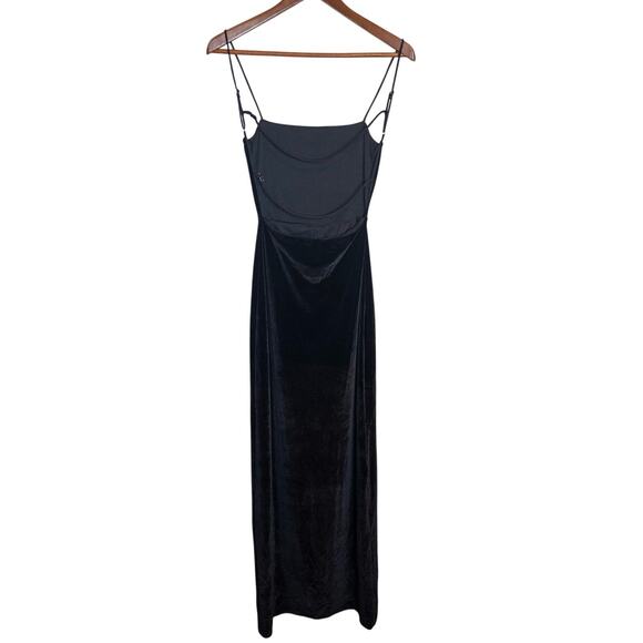 Lucy In The Sky Giana Black Velvet Maxi Dress Small - Picture 5 of 9